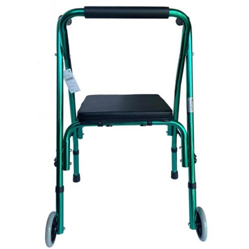 Andador Burrito Ortopédico Plegable Con Ruedas Y Asiento Verde